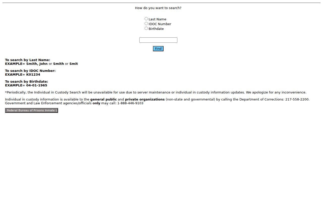 Collinsville resident lookup Illinois Department of Corrections search