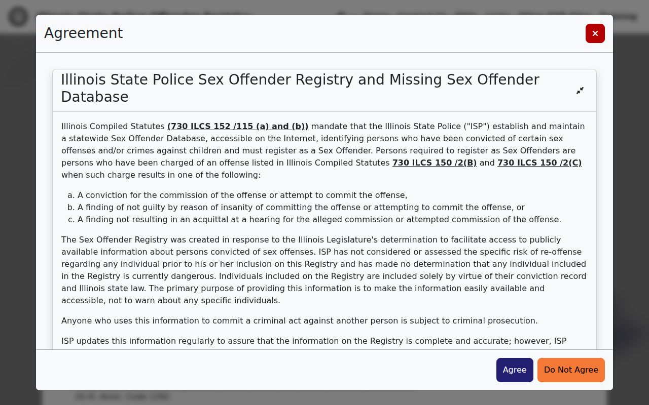 Collinsville resident lookup Illinois State Police registry search