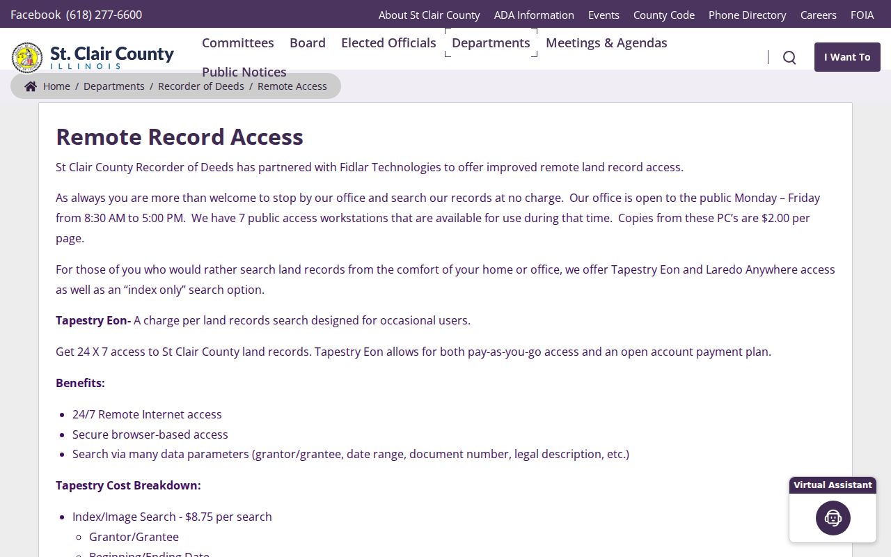 Collinsville ZIP code directory St. Clair recorder access